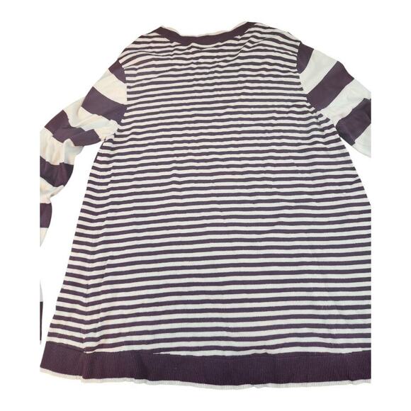 Market & Spruce womens sweater sz XL maroon cream strips long sleeve - Picture 5 of 9